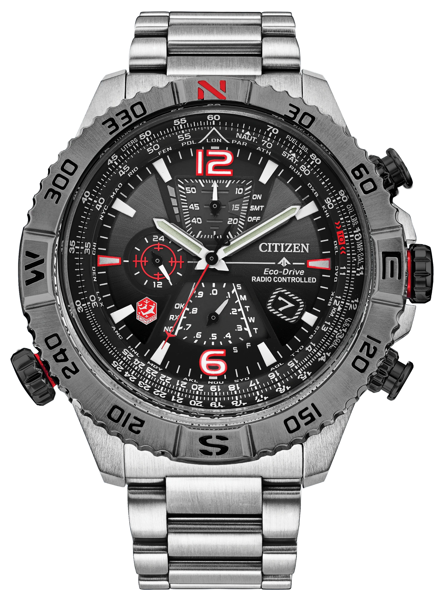 Promaster Navihawk A-T Black Dial Stainless Steel Bracelet AT8228